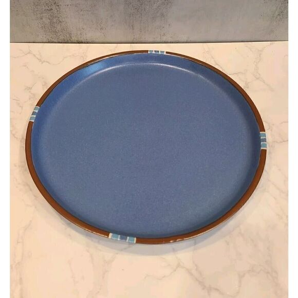 Dansk Mesa Sky Blue Large Round 13" Chop Plate Serving Platter Stoneware VTG EUC - Picture 2 of 6
